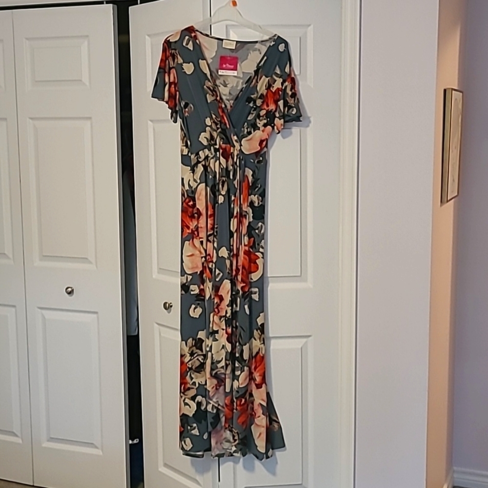 Hi-lo multi-colour maxi dress, NWT